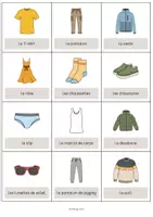 Aperçu - Fiches - Clothes / Vêtements: Vocabulary Cards (Cartes de mots) - Page 2
