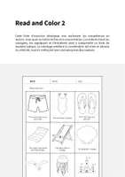 Aperçu - Cartes d'exercices - Beach / Plage: Read and Color 2 (Fiche d'exercices d'anglais) - Page 1