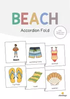 Aperçu - Fiches - Beach / Plage: Accordion Fold (Jeu pour le cours d'anglais) - Page de couverture
