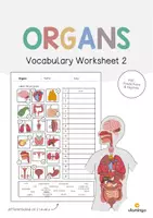 Aperçu - Fiches - Organs / Organes: Vocabulary Worksheet 2 (Fiche d'exercices d'anglais) - Page de couverture