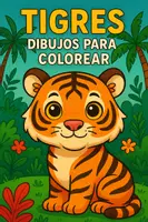 Vista previa - Manualidades / Dibujos para colorear - Tigres adorables para colorear (50 plantillas tiernas) incl. planificación didáctica (PDF) - Portada