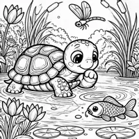 Vista previa - Manualidades / Dibujos para colorear - Tortugas para colorear (50 plantillas) incl. planificación didáctica (PDF) - página 1