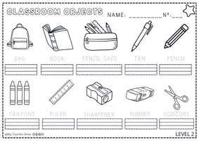 Vista previa - Hojas de trabajo - Multilevel vocabulary: classroom objetcs - página 1