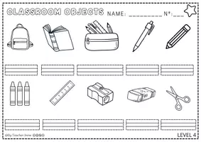 Vista previa - Hojas de trabajo - Multilevel vocabulary: classroom objetcs - página 3