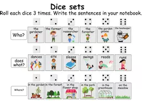 Vorschau - Mal- und Bastelvorlagen - Dice sets / Englisch Game - Plants - Würfelspiel - Seite 1