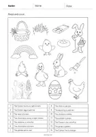 anteprima - Esercizi - Easter / Pasqua: Read and Color 1 (Scheda di esercizi di inglese) - Pagina 2