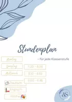 Vorschau - Poster - Ästhetischer Stundenplan fürs Klassenzimmer - Deckblatt
