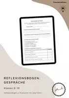 Vorschau - Arbeitsblätter - Reflexionsbogen: Gespräche mit jungen Erwachsenen - Deckblatt