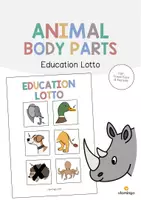 anteprima - Flashcard - Animal Body Parts / Parti del corpo degli animali: Education Lotto (Gioco per la lezione d'inglese) - Pagina di copertina