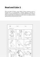 anteprima - Esercizi - Pets / Animali domestici: Read and Color 2 (Scheda di esercizi di inglese) - Pagina 1
