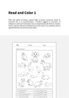 anteprima - Esercizi - Pets / Animali domestici: Read and Color 1 (Scheda di esercizi di inglese) - Pagina 1
