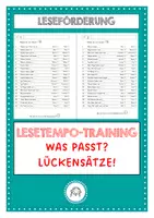 Vorschau - Arbeitsblätter - Lesetempotraining. Lückensätze - Deckblatt