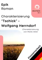 Vorschau - Test - Klassenarbeit: Charakterisierung Maiks Vater – Tschick (Herrndorf) – Analyse mit Erwartungshorizont - Deckblatt