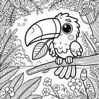Vista previa - Manualidades / Dibujos para colorear - Tucanes para colorear (50 plantillas) incl. planificación didáctica (PDF) - página 1