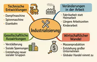 Vorschau - Arbeitsblätter - Arbeitsblatt "Veränderungen durch die Industrialisierung" + interaktive Lösung & MP3 + Mindmap + Infografik - Seite 2