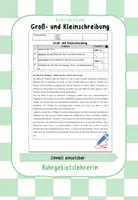 Vorschau - Arbeitsblätter - Groß- und Kleinschreibung Rechtschreibung - Deckblatt