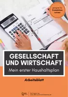 Vorschau - Arbeitsblätter - Gesellschaft und Wirtschaft⎮Mein erster Haushaltsplan ideal für Produktives Lernen in Klasse 8 und 9 - Deckblatt