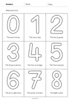 anteprima - Esercizi - Numbers / Numeri: Read and Color 2 (Scheda di esercizi di inglese) - Pagina 2