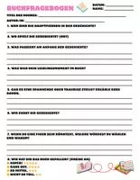 Vorschau - Arbeitsblätter - Buchfragebogen - Deckblatt