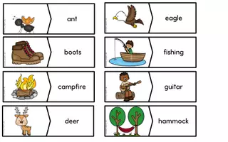Vista previa - Juegos / Gamificación - Camping A-Z - Word & Picture Puzzles - página 1