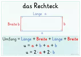Vorschau - Präsentationen/Tafelbilder - Visualisierungen zu Umfang und Flächeninhalte (Quadrat & Rechteck) - Seite 2