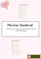 Vorschau - Arbeitsblätter - Märchen Steckbrief - Deckblatt
