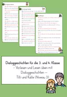Vorschau - Aufgabenkarten - Dialoggeschichten Kalle und Tilli Klasse 3/4 Niveau 3 - Deckblatt