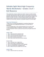 Vorschau - Arbeitsblätter - Free Editable Sight Word Practice – Grades 1 to 4 | Any List - Seite 1