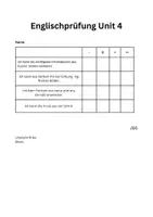 Vorschau - Test - Englischprüfung Young World 4 - Unit 4 - Deckblatt