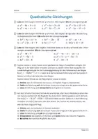 Vorschau - Arbeitsblätter - Quadratische Gleichungen - Deckblatt