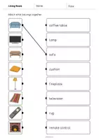anteprima - Esercizi - Living Room / Soggiorno: Draw the lines 2 (Scheda di esercizi di inglese) - Pagina 2