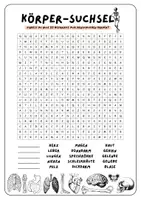 Vorschau - Arbeitsblätter - Der menschliche Körper - Suchsel / Wortgitter (4 Versionen) - Seite 2