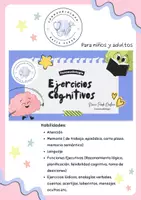 Vista previa - Hojas de trabajo - Ejercicios cognitivos - Portada