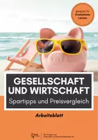Vorschau - Arbeitsblätter - Gesellschaft und Wirtschaft⎮Spartipps und Preisvergleich ideal für Produktives Lernen in Klasse 8 und 9 - Deckblatt