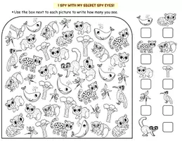 Aperçu - Feuilles d'exercices - Little Spies I Spy & Count Adventure - Page 1