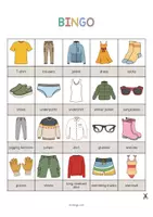 anteprima - Flashcard - Clothes / Vestiti: Bingo (Gioco per la lezione d'inglese) - Pagina 2