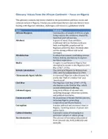 Vorschau - Merkblätter - Voices from the African Continent: Focus on Nigeria - Glossary - Seite 1