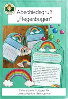 Vorschau - Mal- und Bastelvorlagen - Abschiedsgeschenk: Regenbogen (Abschied Grundschule Klasse 4) - Deckblatt