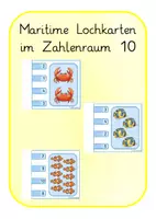 Vorschau - Stationenlernen - Maritime Lochkarten im Zahlenraum 10 - Deckblatt