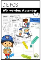 Vorschau - Arbeitsblätter - Die Post - eine Postkarte versenden - Tafelmaterial analog/digital - Deckblatt