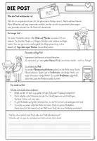Vorschau - Arbeitsblätter - Die Post - eine Postkarte versenden - Tafelmaterial analog/digital - Seite 1