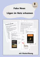 Vorschau - Arbeitsblätter - Medienbildung: Fake News – Lügen im Netz erkennen (inkl. Musterlösung) - Deckblatt
