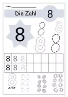 Vorschau - Arbeitsblätter - Die Zahl 8 - Deckblatt
