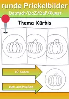 Vorschau - Mal- und Bastelvorlagen - runde Prickelbilder / Fensterbilder Thema Kürbisse - Grundschule - Bastelvorlagen - Deckblatt