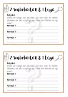 Vorschau - Arbeitsblätter - Kennenlernen 2 Wahrheiten 1 Lüge - Deckblatt