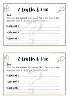 Vorschau - Arbeitsblätter - two truth one lie - getting to know each other - Kennenlernen - Deckblatt