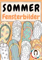 Vorschau - Arbeitsblätter - Leuchtende Fensterbilder Flipflop | Fensterdeko Sommer - Deckblatt