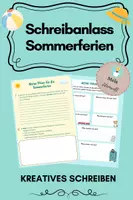 Vorschau - Unterrichtsreihen - Schreibanlass Sommerferien - Kreatives Schreiben - Deckblatt