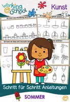 Vorschau - Arbeitsblätter - Sommer Kunst Grundschule | Schritt-für-Schritt Anleitungen | Zeichnen Klasse 1-2 - Deckblatt
