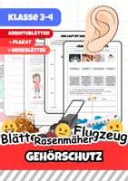 Vorschau - Arbeitsblätter - Lärm, Gehörschutz & gesunde Ohren - Deckblatt